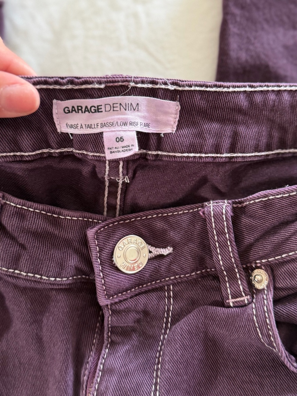 Garage Low Rise Flare Purple Jean - Picture 4 of 6